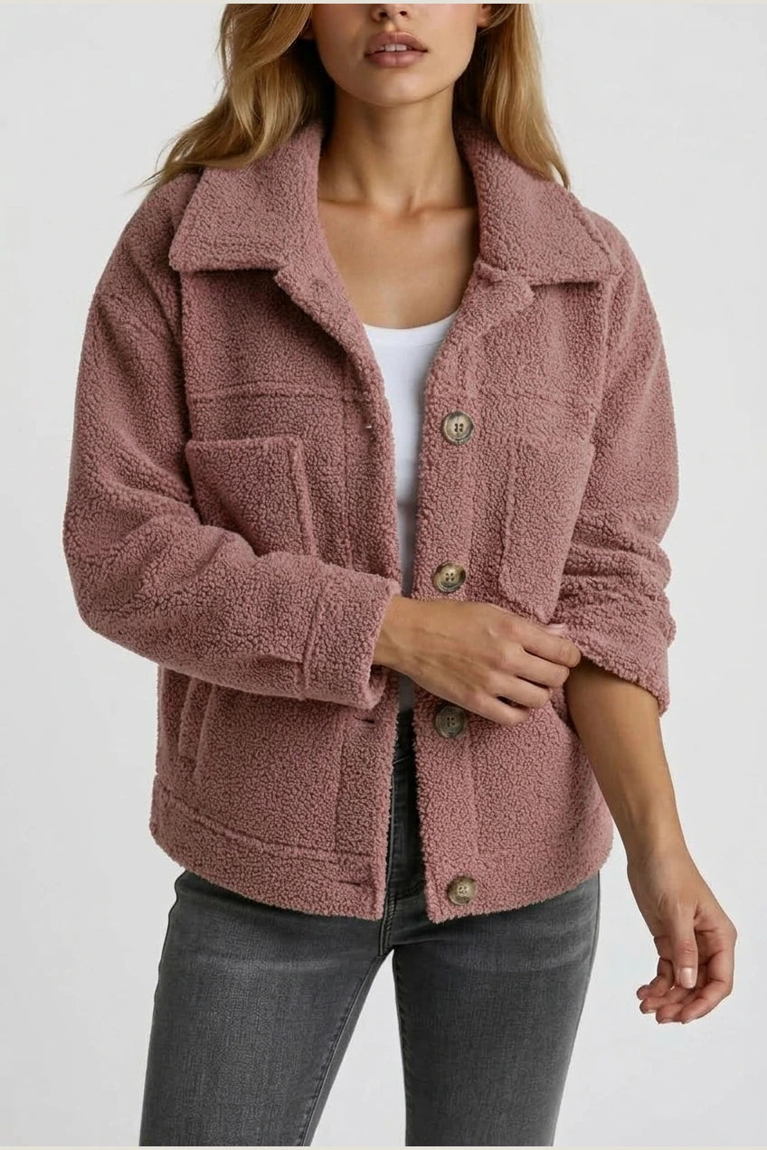 Vespera | Soft Button-Front Teddy Jacket — variant_front