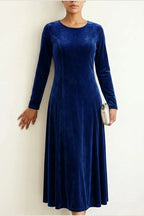 Emily | Women's Velvet Long Sleeve Formal Party Dress Maxi — variant_front