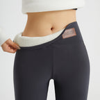 Fleece Lined High Waist Leggings with Sherpa Inner, Slim Fit — variant_front