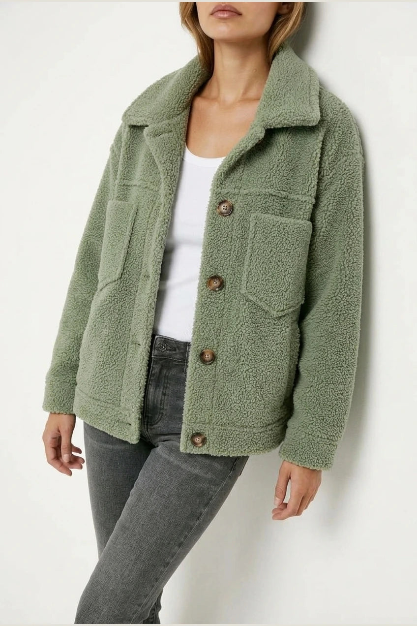 Vespera | Soft Button-Front Teddy Jacket — variant_front