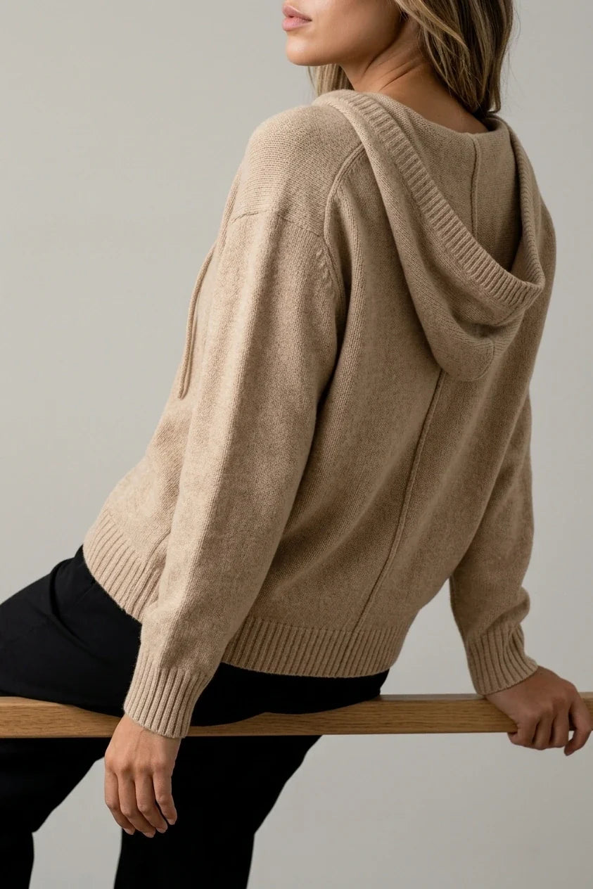 Women'S Hooded Button- Cardigan Sweater, Loose Casual Fall Winter Outerwear — variant_front
