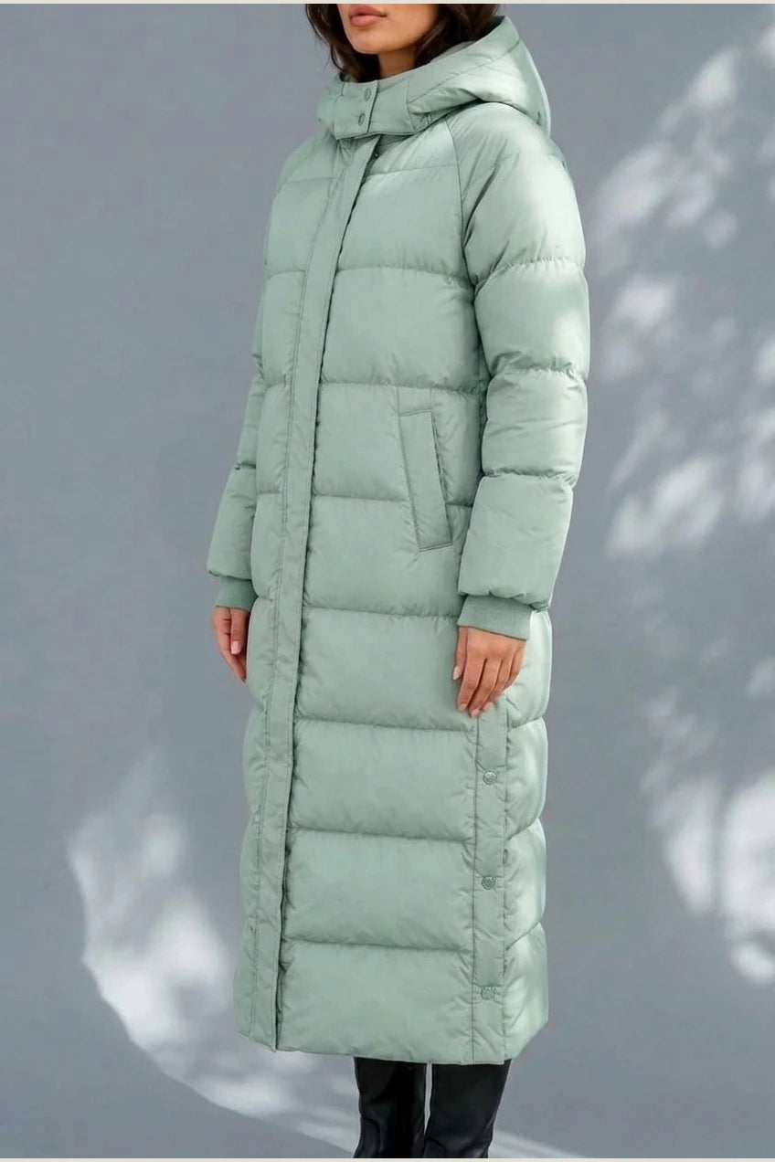 Women’s Long Puffer Coat – Hooded Padded Winter Jacket — variant_front