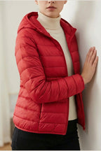 Amelia | Women's Lightweight Hooded Quilted Jacket Packable Down Puffer — variant_front