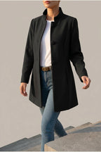 Hallie | Women's Button-Down A-Line Coat — variant_front