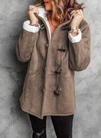 Hooded Duffle Coat with Sherpa Lining & Toggle Closures — variant_front
