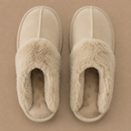 Women’s Suede Mule Slippers – Warm Fur Lined Indoor House Shoes — variant_front