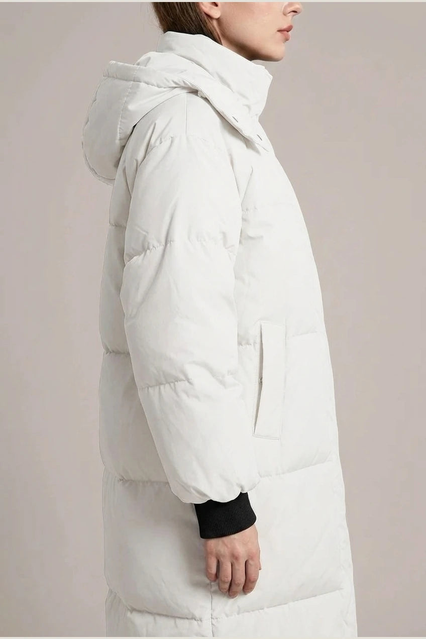 Gina™ - Classic Hooded Long Puffer Coat — variant_front