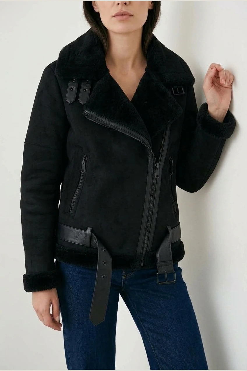Women's Shearling Aviator Jacket — variant_front