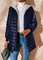 Lightweight Hooded Puffer Jacket with Ribbed Cuffs — variant_front