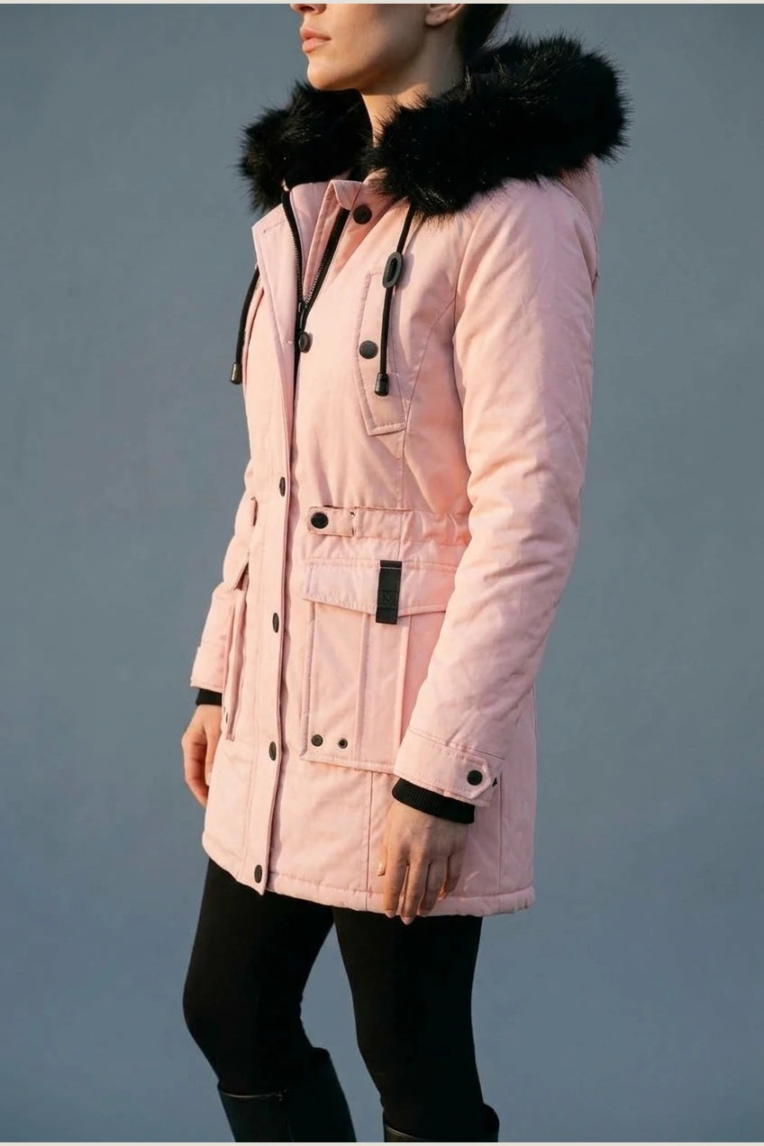 Aria | Women's Thick Faux Fur Hooded Insulated Parka Coat — variant_front