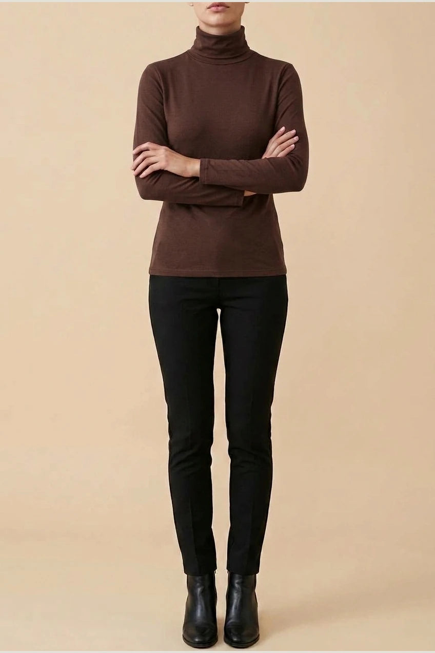 Women's Turtleneck Sweater Roll Neck Long Sleeve Straight Cuffs Plain Casual Layering — variant_front
