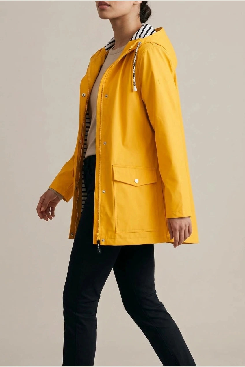 Women's Waterproof Hooded Raincoat with Zip Closure — variant_front