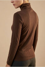 Women's Turtleneck Sweater Roll Neck Long Sleeve Straight Cuffs Plain Casual Layering — variant_front