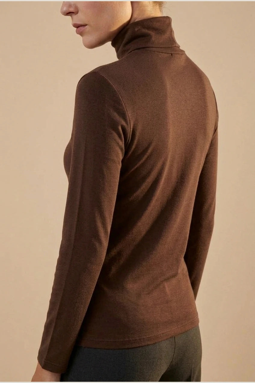 Women's Turtleneck Sweater Roll Neck Long Sleeve Straight Cuffs Plain Casual Layering — variant_front