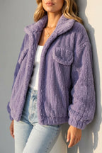 Montarello Women's Teddy Jacket Borg Collared Zip Up — variant_front
