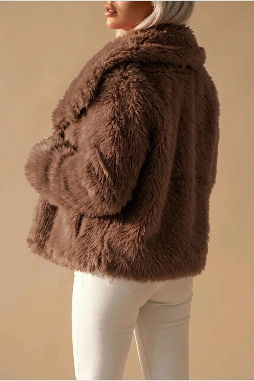 Faux Fur Cropped Coat for Women — variant_front