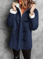 Hooded Duffle Coat with Sherpa Lining & Toggle Closures — variant_front