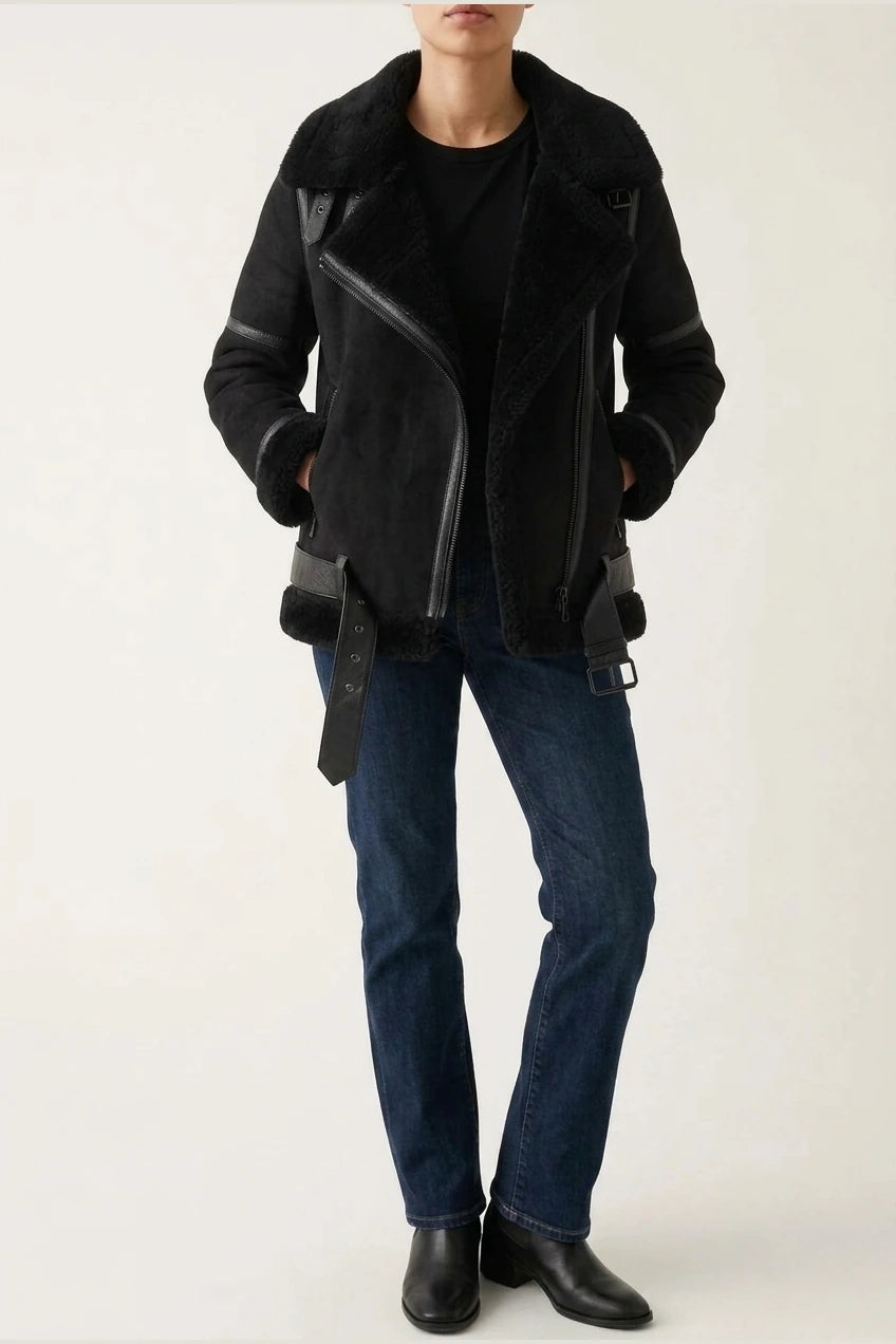 Women's Shearling Aviator Jacket — variant_front