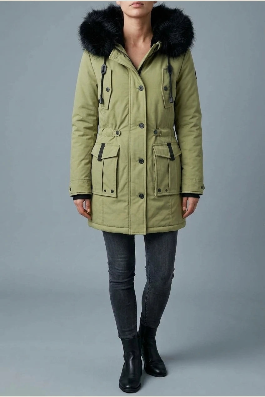 Aria | Women's Thick Faux Fur Hooded Insulated Parka Coat — variant_front