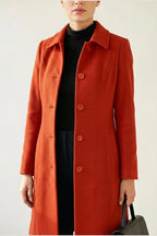 Tailored Button Front Wool Blend Coat — variant_front