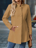 Juliette | Elegant Stand-Collar Button Coat — variant_front