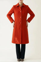 Tailored Button Front Wool Blend Coat — variant_front