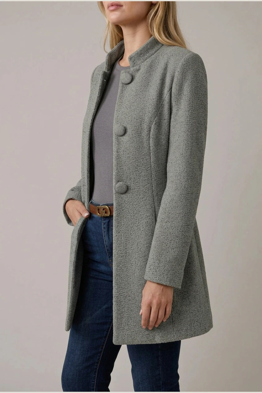 Hallie | Women's Button-Down A-Line Coat — variant_front