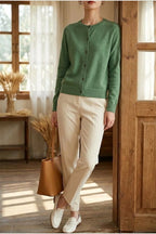 Evelyn | Women's Merino Wool Long Sleeve Knit Jumper Cardigan — variant_front