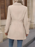 Fitted Double Breasted Trench Coat with Gold Button Detail — variant_front