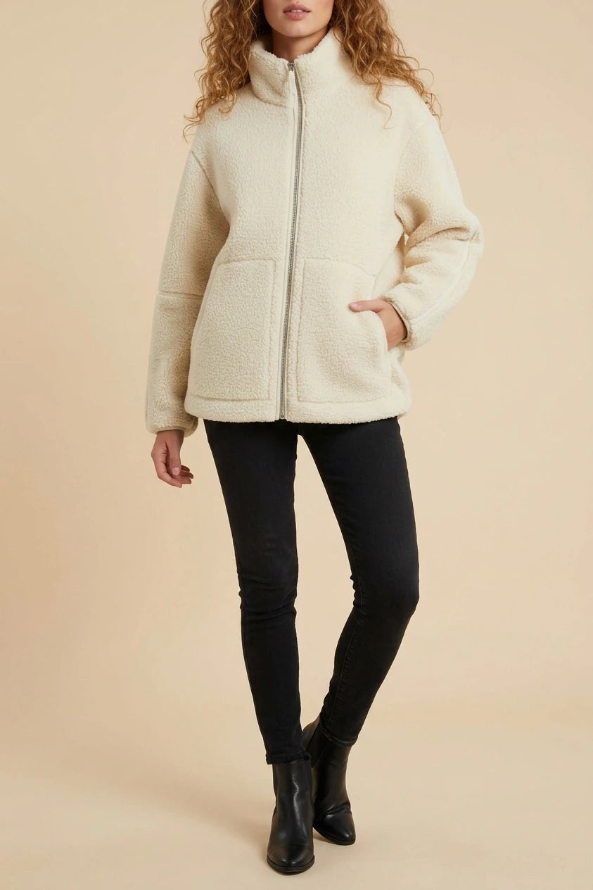 Jacket Women - Soft Warm Teddy Jacket — variant_front