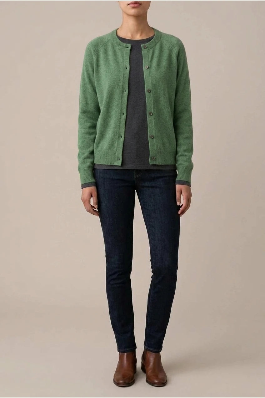 Evelyn | Women's Merino Wool Long Sleeve Knit Jumper Cardigan — variant_front