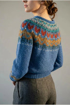 Ivana - Vintage Jacquard Crew Neck Sweater — variant_front