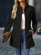 Juliette | Elegant Stand-Collar Button Coat — variant_front