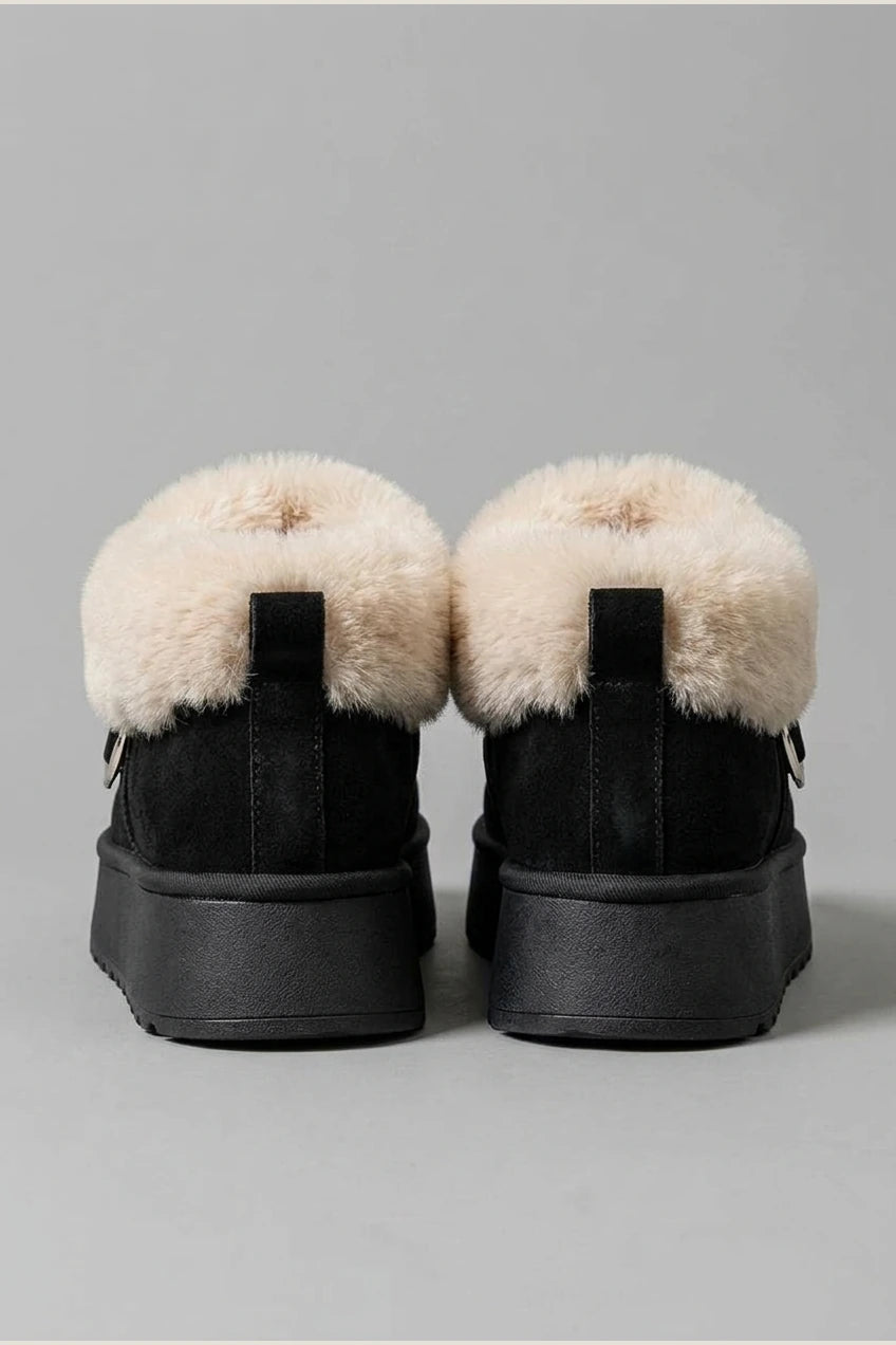 Women's Faux Fur Buckle Ankle Boots – Suvrelle — variant_front