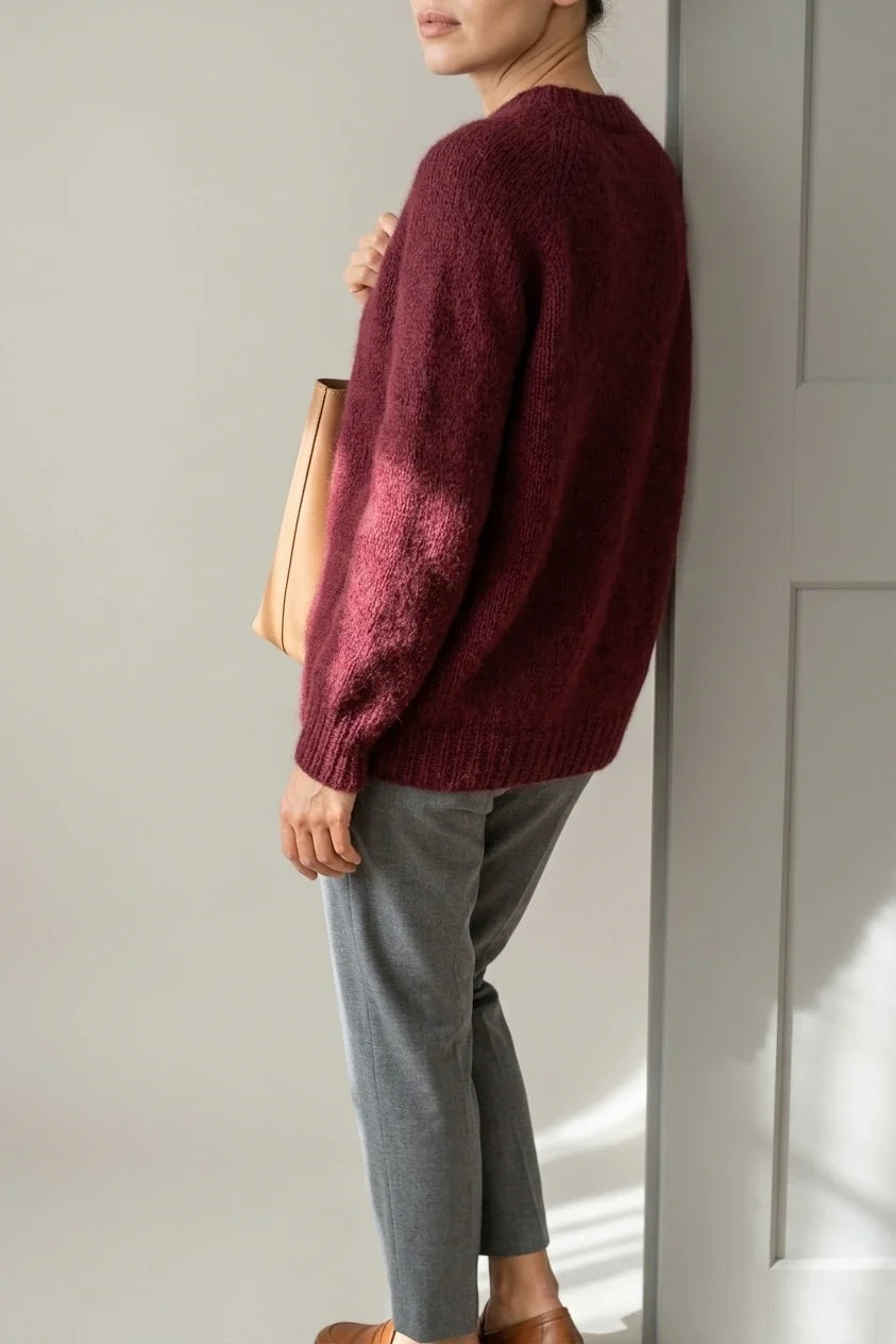 Women'S Elegant French Style Round Neck Sweater, Suitable for Spring/Autumn — variant_front