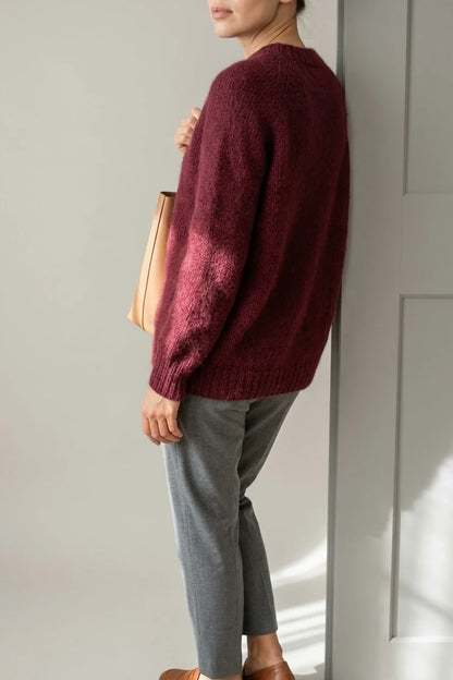 Women'S Elegant French Style Round Neck Sweater, Suitable for Spring/Autumn — variant_front