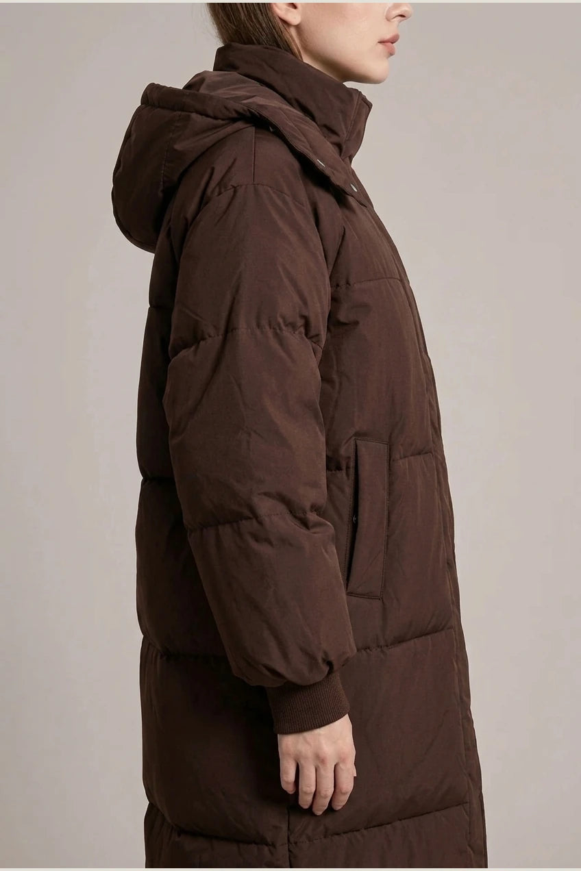 Gina™ - Classic Hooded Long Puffer Coat — variant_front