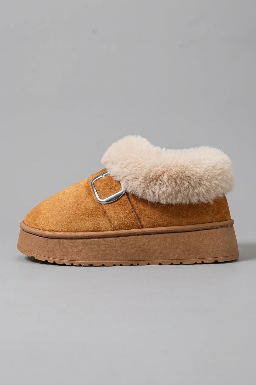 Women's Faux Fur Buckle Ankle Boots – Suvrelle — variant_front
