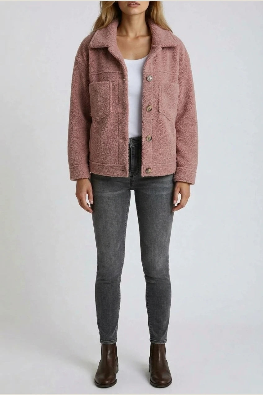 Vespera | Soft Button-Front Teddy Jacket — variant_front