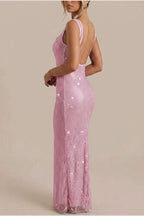 Olivia | Women's Sleeveless Sequin Maxi Evening Gown Square Neck — variant_front