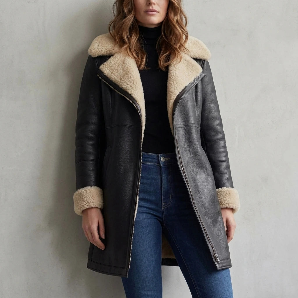 Women's Elegant Leather Coat with Shearling Lining – Amara — everlyn-elegant-leather-coat-with-shearling-lining_lifestyle_natural_03_04.webp