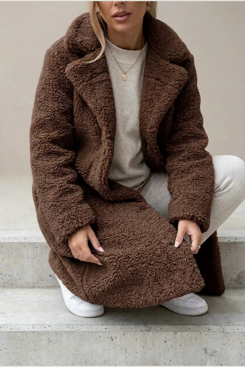 Doris | Women's Oversized Teddy Long Coat — variant_front
