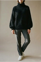 Scarlett | Women's Fluffy Turtleneck Loose Knit Sweater Jumper — variant_front