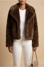 Faux Fur Cropped Coat for Women — variant_front