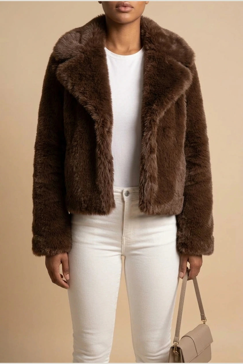 Faux Fur Cropped Coat for Women — variant_front