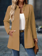 Juliette | Elegant Stand-Collar Button Coat — variant_front