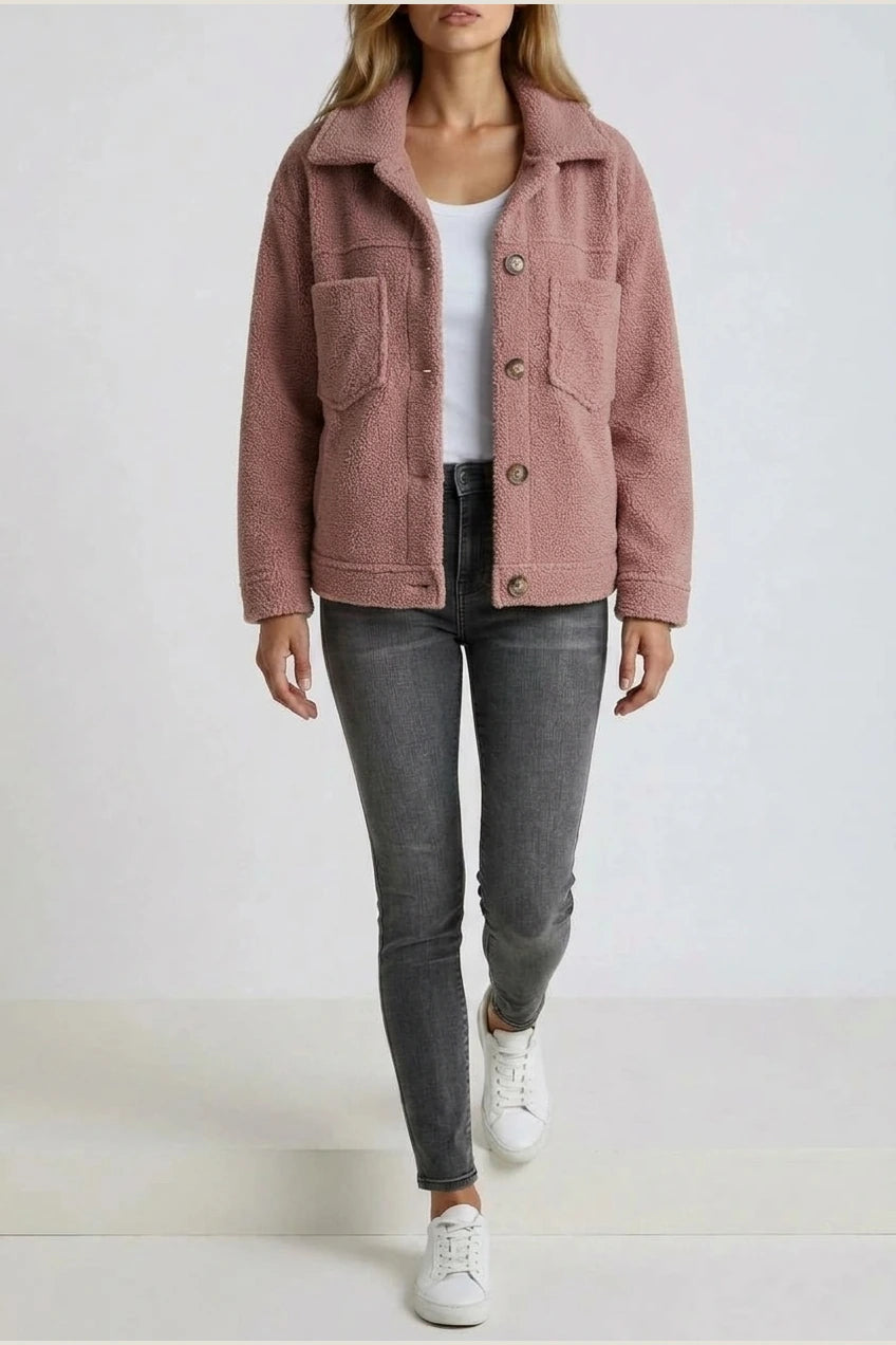 Vespera | Soft Button-Front Teddy Jacket — variant_front