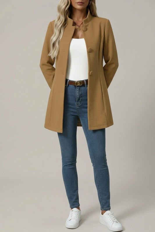 Hallie | Women's Button-Down A-Line Coat — variant_front