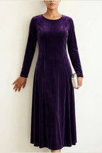 Emily | Women's Velvet Long Sleeve Formal Party Dress Maxi — variant_front