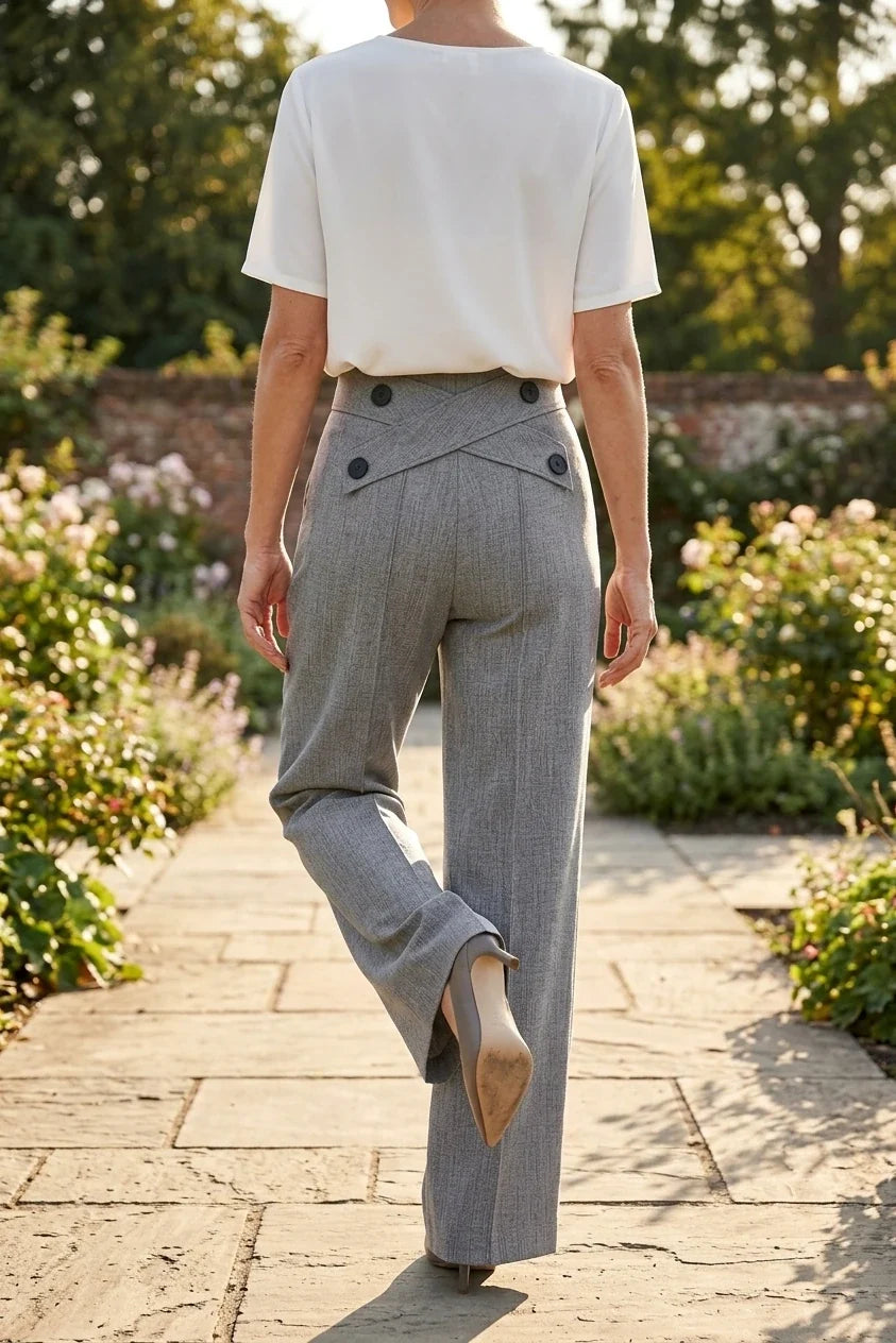 Women's Casual Suit Pants Two-Piece Set, Spring/Summer Outing, Work, Office, Daily Wear, Elegant Straight-Leg Pants, Thin Long Pants for Women — variant_front